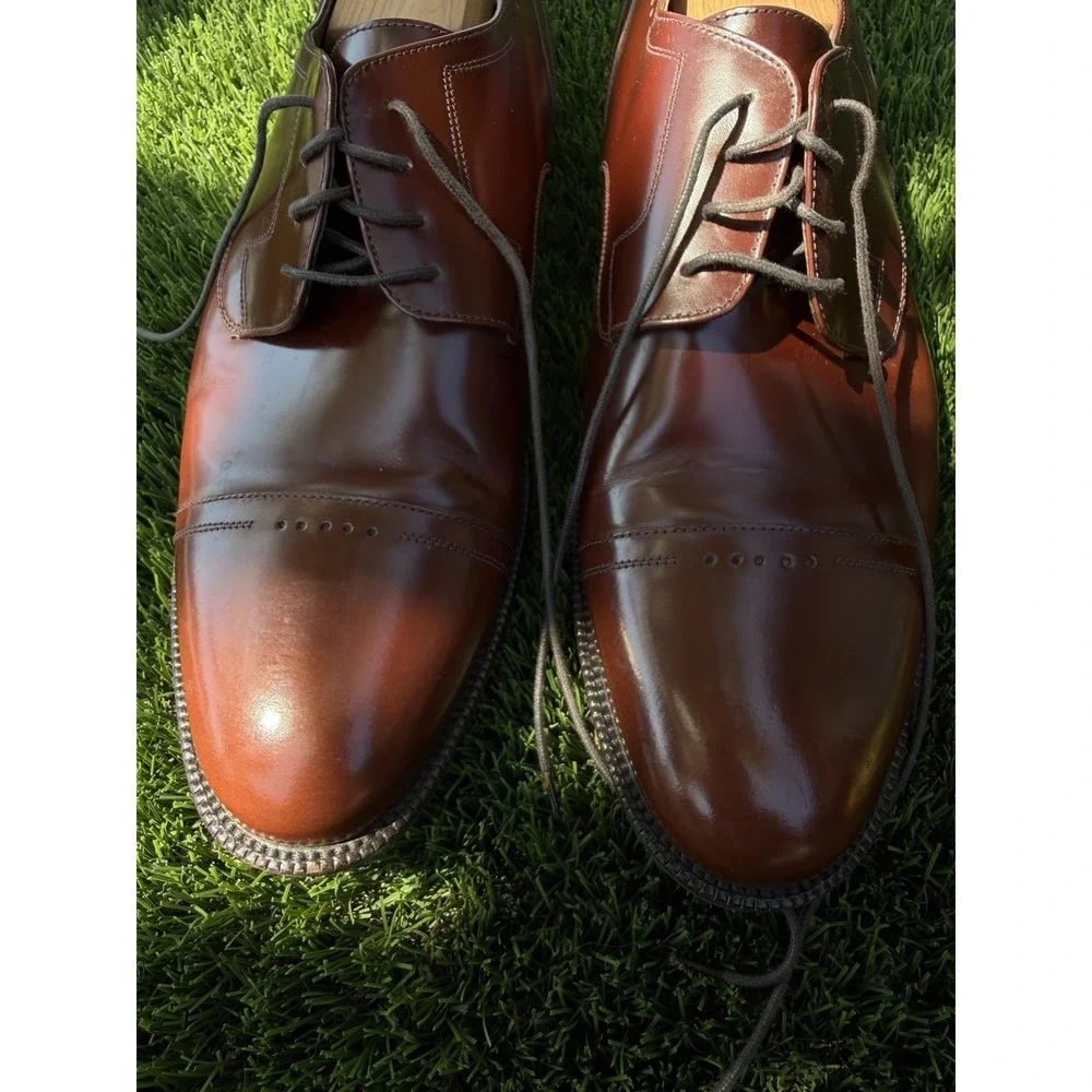 Johnston & Murphy Signature Series 15-1294 Brown Cap Toe Derby Shoes 10 W